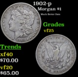 1902-p Morgan Dollar $1 Grades vf+