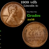 1909 vdb Lincoln Cent 1c Grades Choice AU/BU Slider