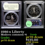 Proof 1986-s Liberty Modern Commem Dollar $1 Graded GEM++ Proof Deep Cameo By USCG