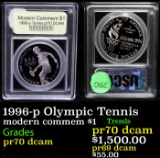 Proof 1996-p Olympic Tennis Modern Commem Dollar $1 Graded GEM++ Proof Deep Cameo By USCG