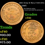 1863 Army & Navy Civil War Token f-225-327a 1c Grades vf++