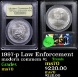 1997-p Law Enforcement Modern Commem Dollar $1 Graded ms70, Perfection By USCG