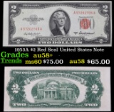 1953A $2 Red Seal United States Note Grades Choice AU/BU Slider+