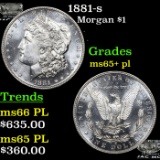 1881-s Morgan Dollar $1 Grades GEM+ PL