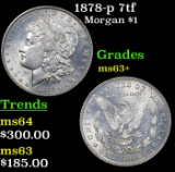 1878-p 7tf Morgan Dollar $1 Grades Select+ Unc