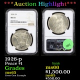 ***Auction Highlight*** NGC 1926-p Peace Dollar 1 Graded ms65 By NGC (fc)
