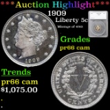 Proof ***Auction Highlight*** 1909 Liberty Nickel 5c Graded pr66 cam By SEGS (fc)