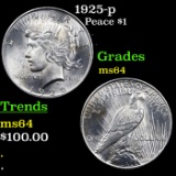 1925-p Peace Dollar $1 Grades Choice Unc