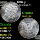 1887-p Morgan Dollar $1 Grades Choice Unc PL