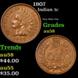 1907 Indian Cent 1c Grades Choice AU/BU Slider