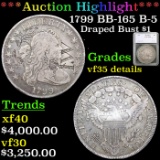 ***Auction Highlight*** 1799 Draped Bust Dollar $1 Graded vf35 details By SEGS (fc)