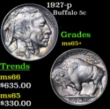 1927-p Buffalo Nickel 5c Grades GEM+ Unc