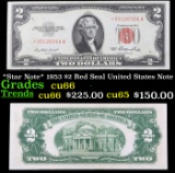 *Star Note* 1953 $2 Red Seal United States Note Grades Gem+ CU