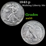 1942-p Walking Liberty Half Dollar 50c Grades Select AU