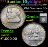 ***Auction Highlight*** 1937 Antietam Old Commem Half Dollar Near Top POP! 50c Graded ms68 By SEGS (