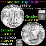 ***Auction Highlight*** 1929-p Standing Liberty Quarter 25c Graded ms65+ FH By SEGS (fc)