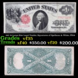 1917 $1 Large Size Legal Tender, Signatures of Spellman & White, FR39  Grades vf++