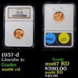 NGC 1957-d Lincoln Cent 1c Graded ms66 rd By NGC