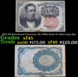1875 US Fractional Currency 10c Fifth Issue fr-1265 Long Key Grades xf+