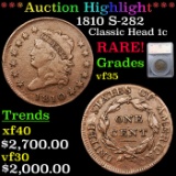 ***Auction Highlight*** 1810 Classic Head Large Cent s-282 1c Graded vf35 By SEGS (fc)