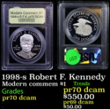 Proof 1998-s Robert F. Kennedy Modern Commem Dollar $1 Graded GEM++ Proof Deep Cameo BY USCG