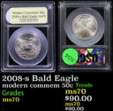 2008-s Bald Eagle Modern Commem Half Dollar 50c Graded ms70, Perfection By USCG