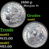 1886-p Morgan Dollar $1 Grades Select Unc