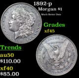 1892-p Morgan Dollar $1 Grades xf+