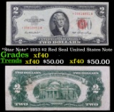 *Star Note* 1953 $2 Red Seal United States Note Grades xf