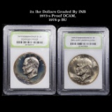 2x Ike Dollars 1973-s Proof DCAM, 1978-p BU Eisenhower Dollar $1 Graded By INB