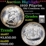 ***Auction Highlight*** 1920 Pilgrim Old Commem Half Dollar 50c Graded ms66+ By SEGS (fc)
