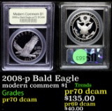 Proof 2008-p Bald Eagle Modern Commem Dollar $1 Graded GEM++ Proof Deep Cameo By USCG