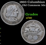 1893 Columbian Old Commem Half Dollar 50c Grades xf