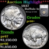 Proof ***Auction Highlight*** 1937 Buffalo Nickel 5c Graded pr66+ By SEGS (fc)