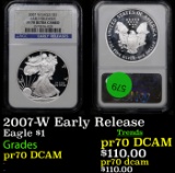 Proof NGC 2007-W Silver Eagle Dollar Early Release $1 Graded pr70 DCAM By NGC