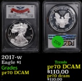 Proof PCGS 2017-w Silver Eagle Dollar $1 Graded pr70 DCAM By PCGS