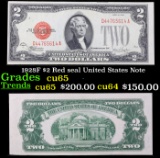 1928F $2 Red seal United States Note Grades Gem CU