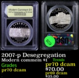 Proof 2007-p Desegregation Modern Commem Dollar $1 Graded GEM++ Proof Deep Cameo By USCG