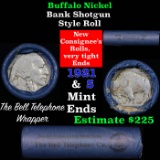 Buffalo Nickel Shotgun Roll in Bell Telephone Wrapper 1921 & s Mint Ends