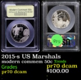 Proof 2015-s US Marshals Modern Commem Half Dollar 50c Graded GEM++ Proof Deep Cameo By USCG
