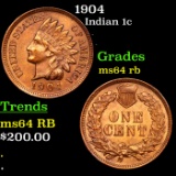 1904 Indian Cent 1c Grades Choice Unc RB