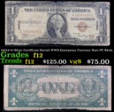 1935A $1 Silver Certificate Hawaii WWII Emergency Currency Rare PC Block Grades f, fine
