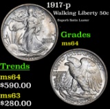 1917-p Walking Liberty Half Dollar 50c Grades Choice Unc