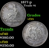 1877-p Trade Dollar $1 Grades vf+