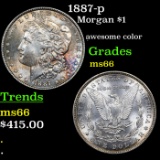 1887-p Morgan Dollar $1 Grades GEM+ Unc