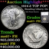 ***Auction Highlight*** 1924-d Standing Liberty Quarter TOP POP! 25c Graded ms67+ FH By SEGS (fc)