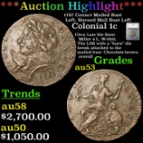 ***Auction Highlight*** 1787 Connct Mailed Bust Left, Horned Colonial Cent Mail Bust Left 1c Graded