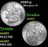 1889-p Morgan Dollar $1 Grades Select Unc