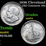 1936 Cleveland Old Commem Half Dollar 50c Grades Choice Unc