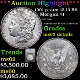 ***Auction Highlight*** 1901-p Morgan Dollar vam 15 I3 R5 1 Graded ms62 details By SEGS (fc)